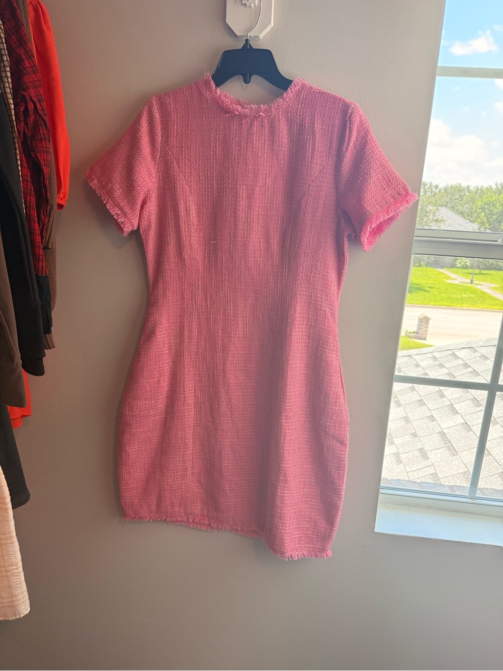 Ivy City Co Pink Textured Shift Dress